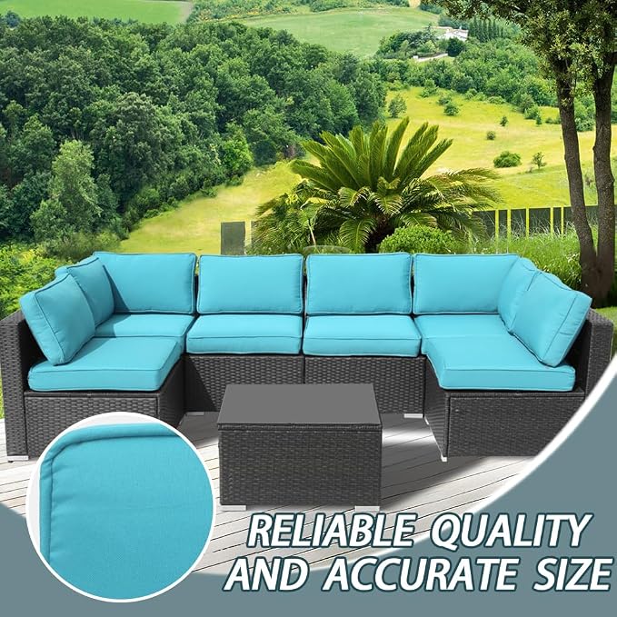 14Pcs Outdoor Cushion Covers Replacement Washable w/Zipper - Image 7