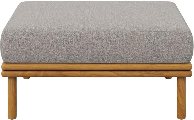 Modway Wren Teak Wood Outdoor Ottoman in Natural Driftwood - Image 8
