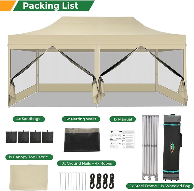 COBIZI 10x20 Heavy Duty Pop Up Canopy - Image 8