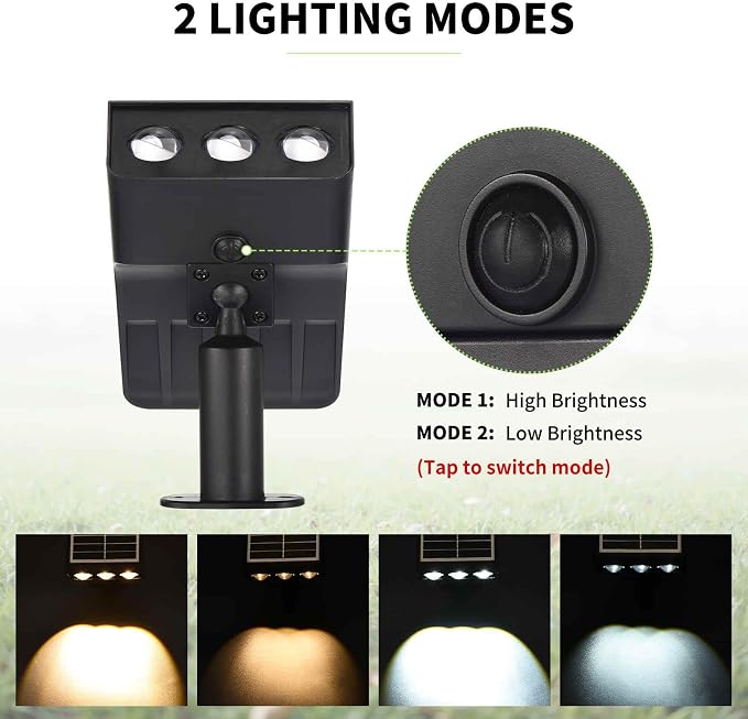 Solar Spot Lights Outdoor, 6 Pack Solar Landscape Spotlights 3 Lighting Modes - Image 3