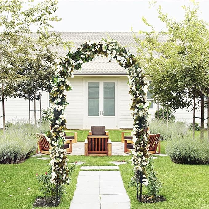 Garden Arch, Outdoor Flower Garden Arch Trellis, Sturdy Steel Arbor - Image 6