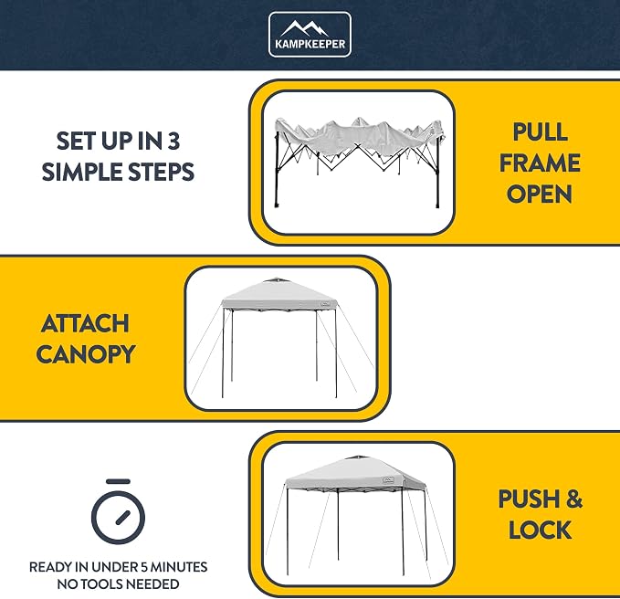KAMPKEEPER 10x10 Pop-Up Canopy Tent, Waterproof, Portable Shade - Image 4
