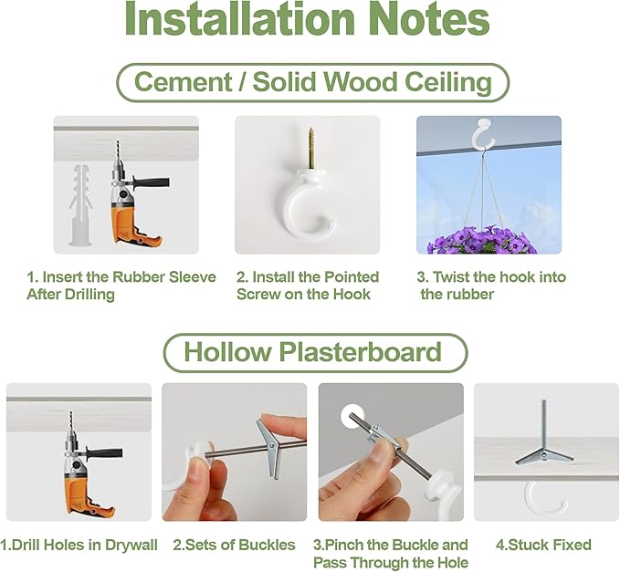 4pcs Ceiling Hooks for Hanging Plants, Hanging Lights Metal Small Hooks - Image 5