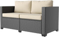 Aoxun 1 Piece Loveseats Patio Furniture Set, Wicker Outdoor Furniture by Aoxun