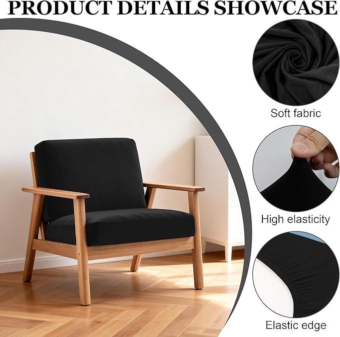 4Pcs Patio Stretch Cushion Covers, Outdoor Sofa Replacement Cover Slipcovers - Image 3