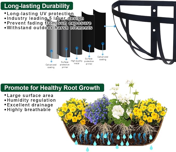 24'' Window Box Railing Planter - Image 7