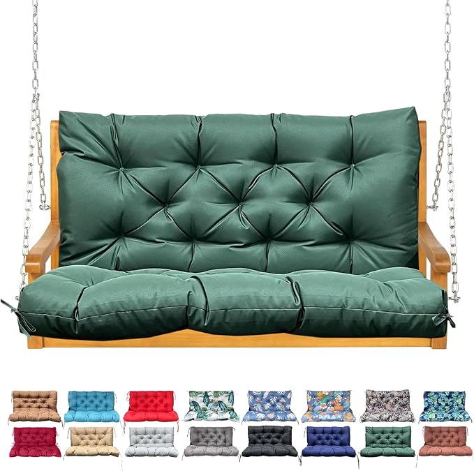 Porch Swing Cushion with Backrest, Waterproof Bench Cushion by NANGELRN