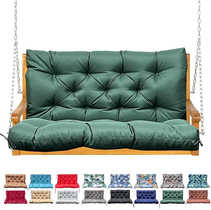 Porch Swing Cushion with Backrest, Waterproof Bench Cushion by NANGELRN