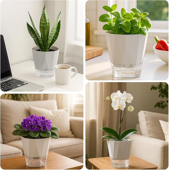 2 Pack Self Watering Pots for Plants, 8.4" Self Watering Planters Large African - Image 6