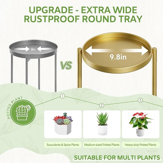 iDavosic.ly 5 Tier Large Plant Stand Indoor, 10 Inch Wide Tall Corner Metal - Image 3