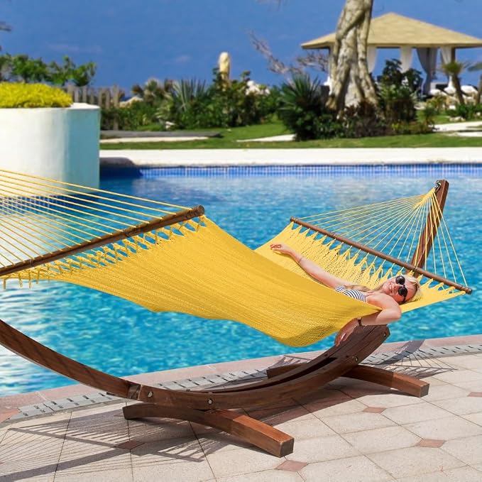 Lazy Daze Hammocks 10.5 FT Double 2 Person Caribbean Rope Hammock, Hand Woven - Image 8