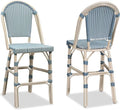 PURPLE LEAF French Counter Height Bar Stool Set of 2 25" White Print Finish by PURPLELEAF