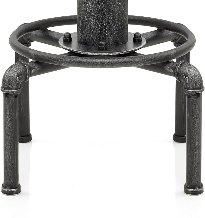 Topower Antique Vintage Industrial Barstool Solid Wood Water Pipe Fire Hydrant - Image 7