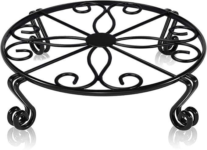 Black Plant Stand for Flower Pot Heavy Duty Potted Holder Indoor Outdoor Metal by Autopromake