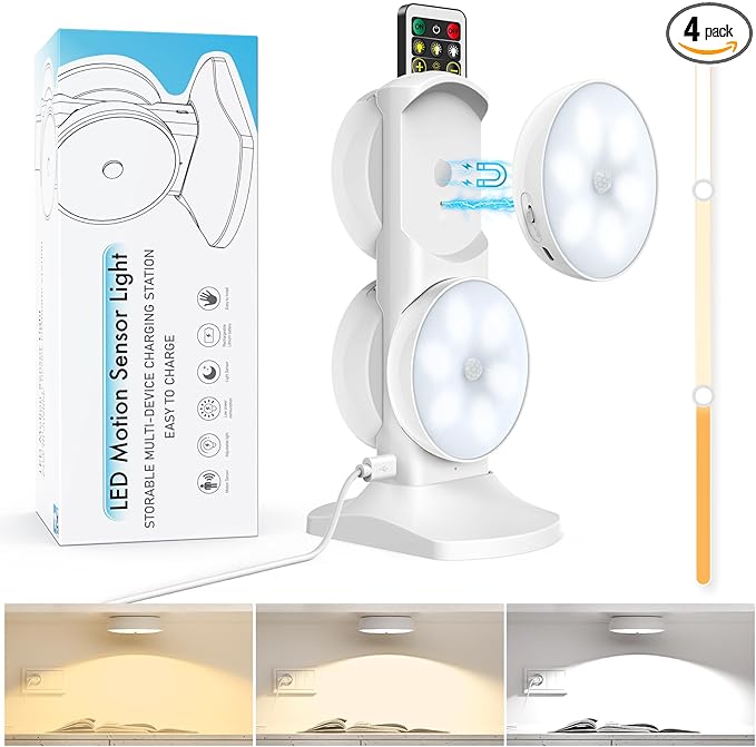 Motion Sensor Puck Step Lights by BringYouWarmLightingCare