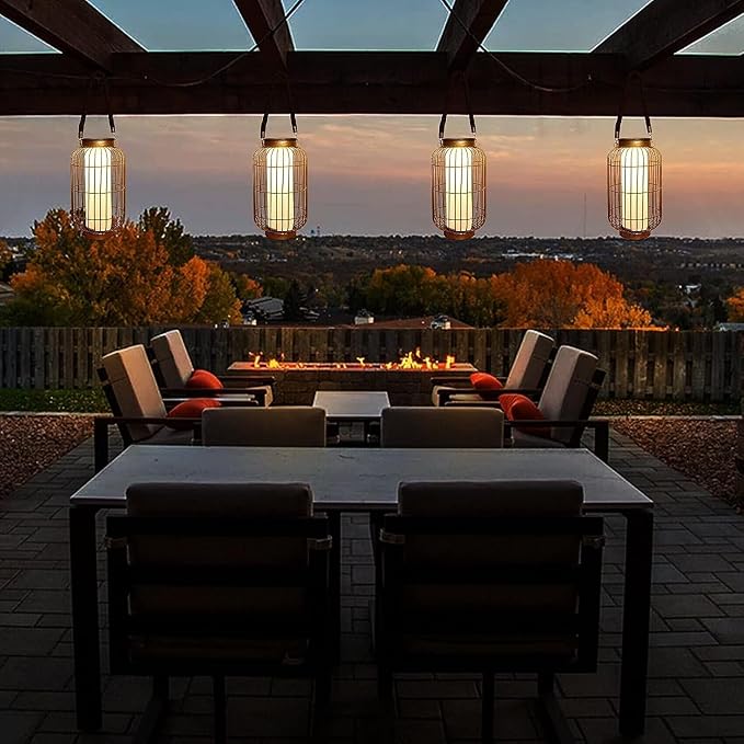 Large Outdoor Solar Lanterns Hanging Light Waterproof LED Garden Lights Solar - Image 5