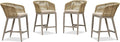 PURPLE LEAF Counter Height Bar Stool Set of 4 Woven Rattan Counter Stool Bar by PURPLELEAF