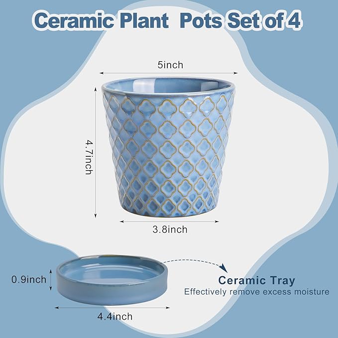 EFISPSS Plant Pots, 5 Inch Pots - Image 2