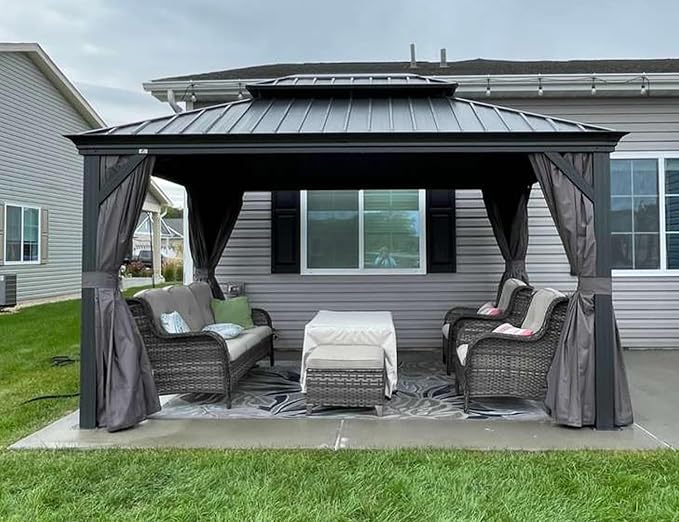 PURPLE LEAF 10' X 13' Hardtop Gazebo Aluminum Permanent Gazebo - Image 3
