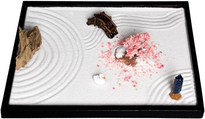 Zen Garden Sakura Pagoda Bridge Landscape Stone Set by ICNBUYS