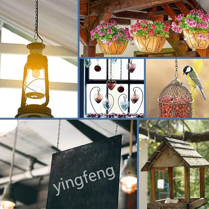 YINGFENG 6 Pack 19.7Inches Black Hanging Chains, Garden Plant Hangers, - Image 2