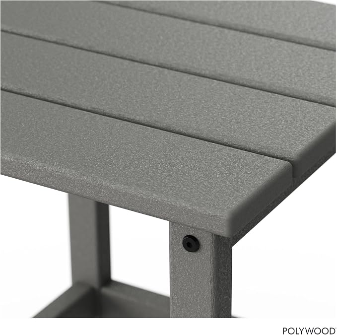 POLYWOOD ECT18GY Long Island Side Table, Slate Grey - Image 6