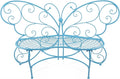 Alpine Corporation BAZ400BL Indoor Outdoor Metal Butterfly Shaped Garden Bench by AlpineCorporation
