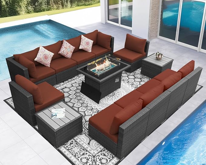 NICESOUL 13 Piece Outdoor Sectional Furniture by NICESOUL