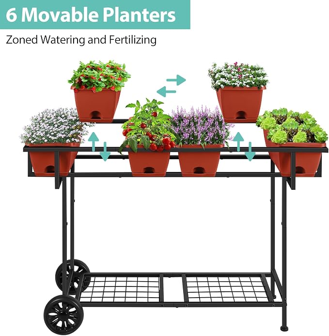YBING Elevated Garden Bed with Wheels Outdoor 42x17x30in Elevated Raised - Image 2
