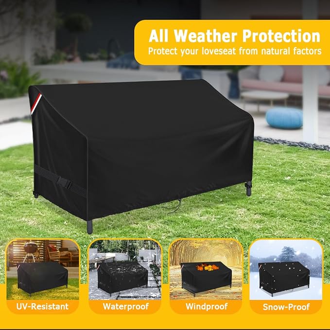 Outdoor Loveseat Cover, Waterproof 2-Seater Outdoor Bench Cover - Image 6