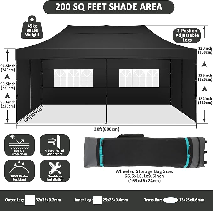 COBIZI 10x20 Pop Up Canopy - Image 4