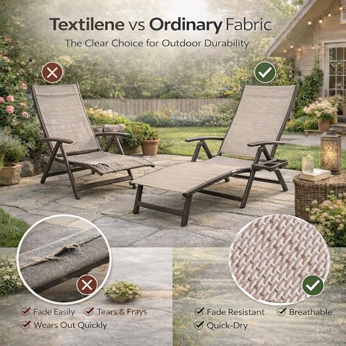 Kozyard Aluminum Outdoor Chaise Lounge Chair, Adjustable Reclining Patio Lounge - Image 4