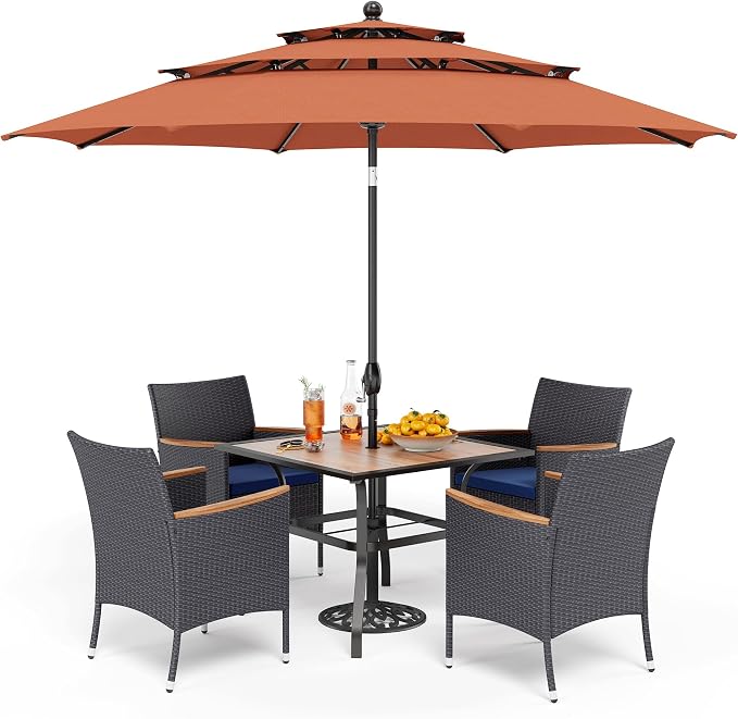 PHI VILLA 5pcs Patio Dining Set by PHIVILLAThepioneerofcomfortablehouseholdsupplies