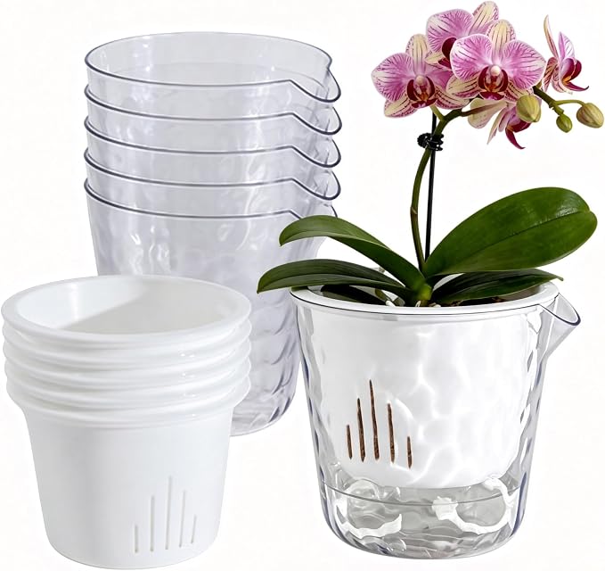 InmeRun Plant Pots Indoor Plastic Flower Pots Outdoor 5 inch Set of 6 Pack by InmeRun