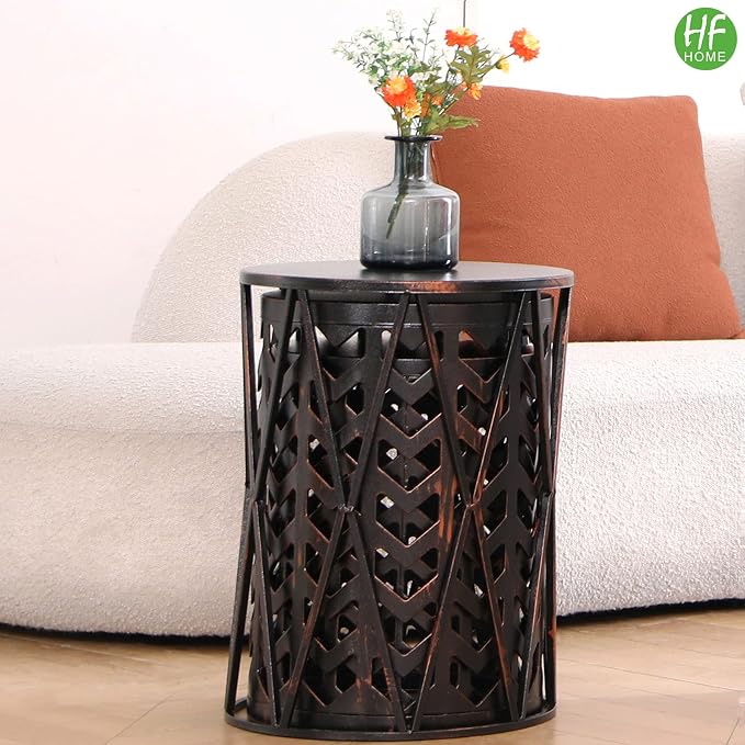 HFHOME Multifunctional Nesting Round Metal Coffee End Tables - Image 5