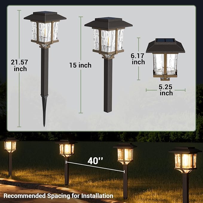 XMCOSY+ Solar Outdoor Lights Waterproof IP65, Solar-Powered Garden/Yard/Pathway - Image 8