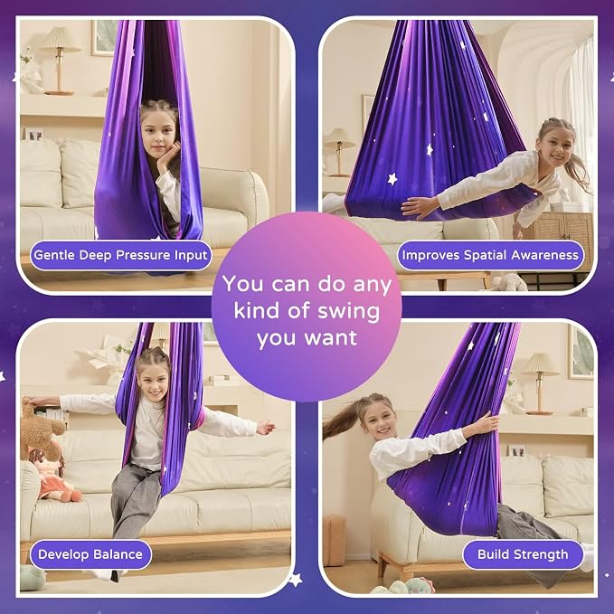 Sensory Swing for Kids and Adults Indoor & Outdoor Double Layer Therapy Cuddle - Image 3
