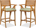 Best Choice Products Set of 2 Outdoor Acacia Wood Bar Stools Bar Chairs by BestChoiceProducts