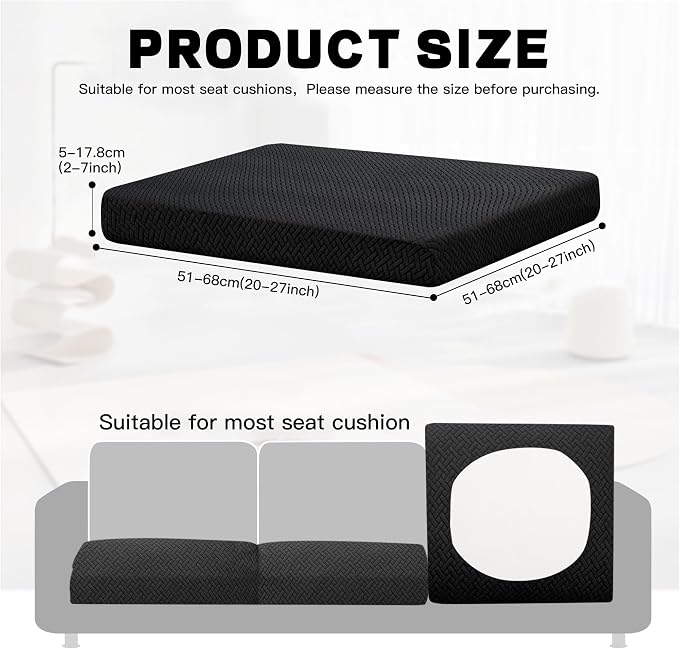 8Pcs Outdoor Cushion Covers, Patio Cushion Covers, Stretch Elastic Slipcovers - Image 2
