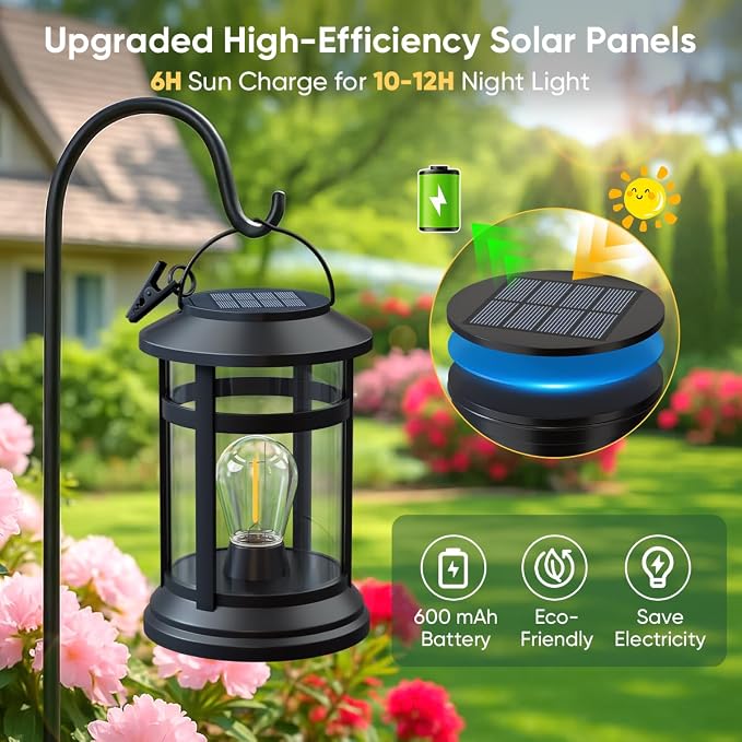 Solar Lanterns Outdoor Waterproof: 6 Pack Hanging Solar Lights - Image 7