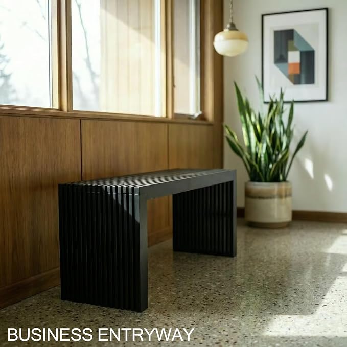 Bamboo Natural 36 inch Wooden Bench, Small Wood Benches - Image 7