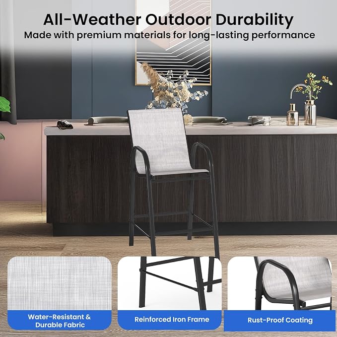 6-Piece Outdoor Bar Stool Set - Image 6