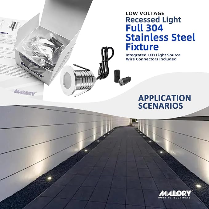MALORY Recessed LED Deck Light 6Pack, 3W 4000K12V Low Voltage Landscape Lighting - Image 3