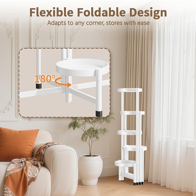 LASZOLA 5 Tiered Folding Tall Plant Stand Indoor - Image 2
