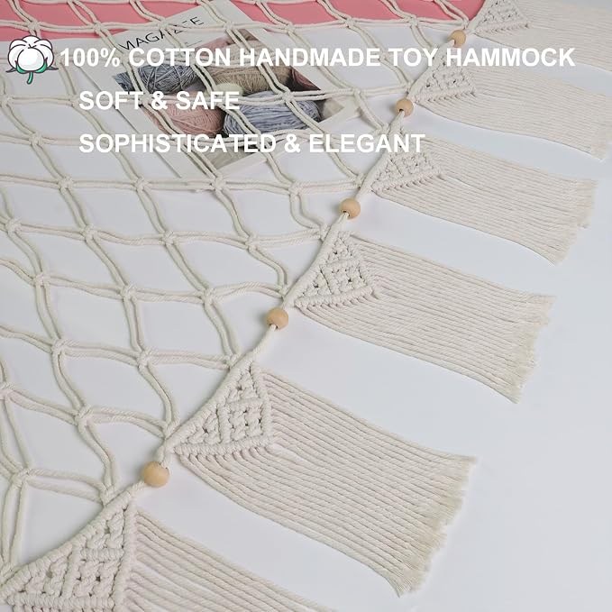 Large Stuffed Animal Hammock or Net, Macrame Boho Toy Hammock - Image 5