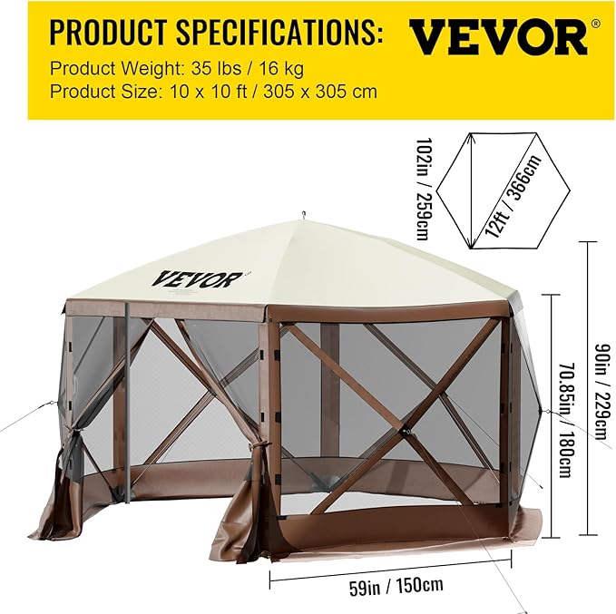 VEVOR Pop Up Gazebo Screen Tent, Pop-Up Instant Gazebo Tents - Image 8