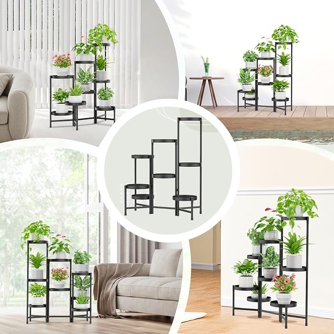 iDavosic.ly Plant Stand Indoor Outdoor, 8 Tier Corner Metal Flower Display - Image 5