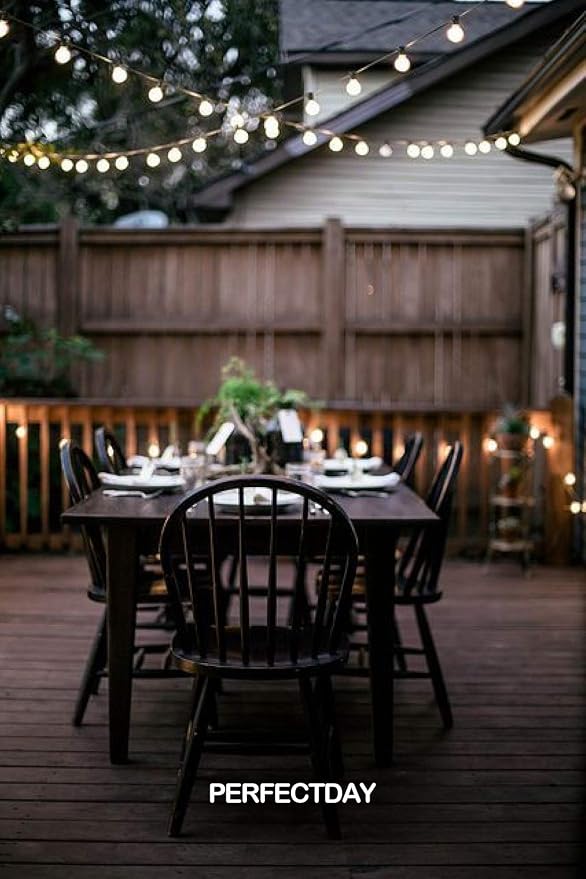 PERFECTDAY Solar String Lights, Shatterproof LED Solar String Light Outdoor G40 - Image 8