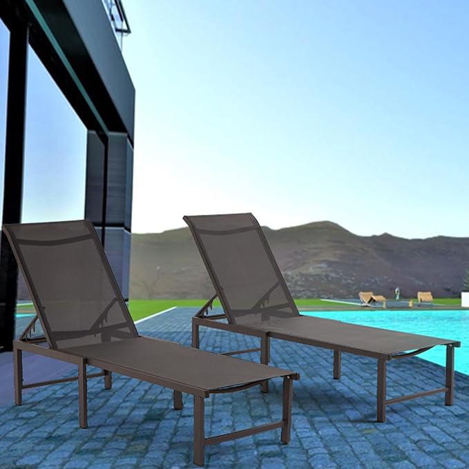 Outdoor Lounge Chairs for Pool, Aluminum Chaise Lounge Chair - Image 2