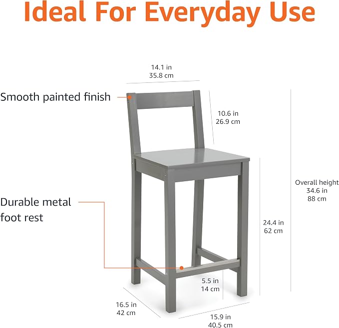 Amazon Basics Wooden Bar Stool - Image 2